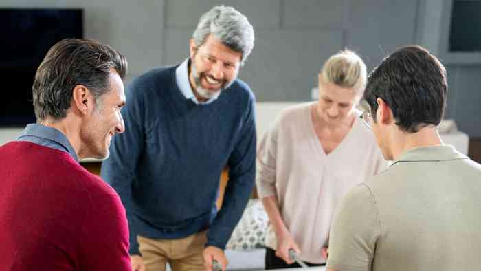 Friends playing at home