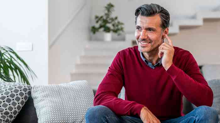 man with hearing aid