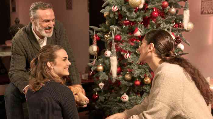 Christmas family with hearing aids