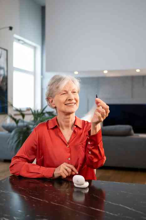 Client with hearing aids