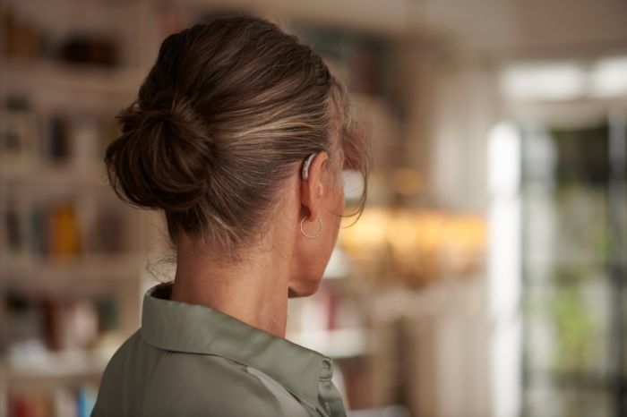 woman with hearing aid