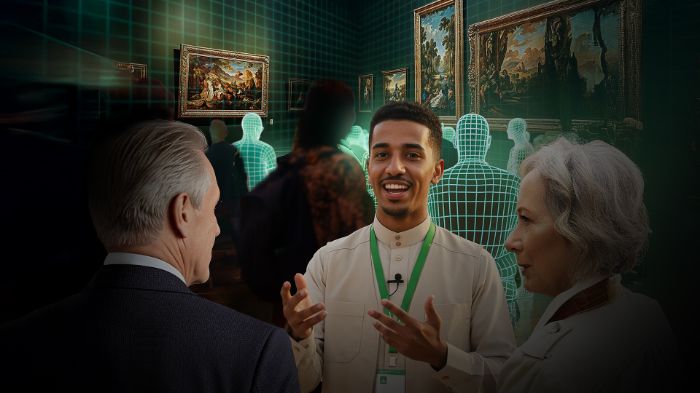 Man in groepsgesprek